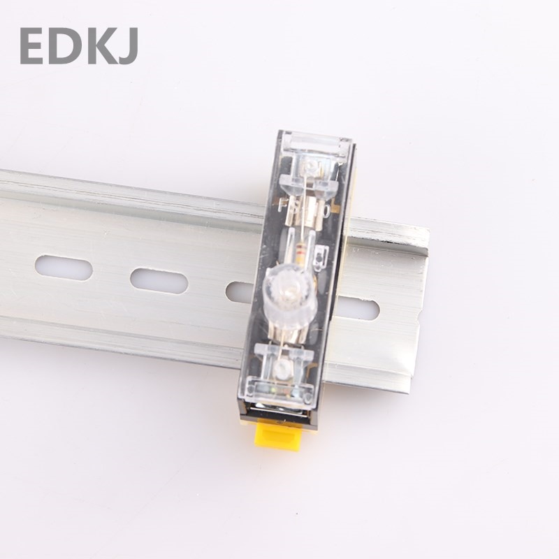 1pcs FS-101 Din Rail Mount Single Pole Fuse holder with light box 6X30mm 10A 250V Fuse Holder Glass fuse tube fuse casing