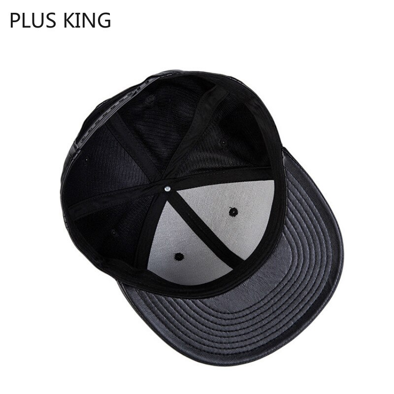 Solid Color Black Hip Hop Cap PU Leather Hat Cap Men Snapback
