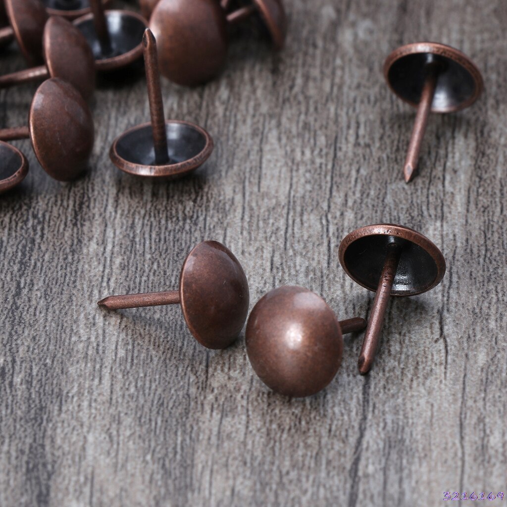 100 stuks antieke messing meubelspijkers, meubelspijkers, punaises, decoratie-accessoires