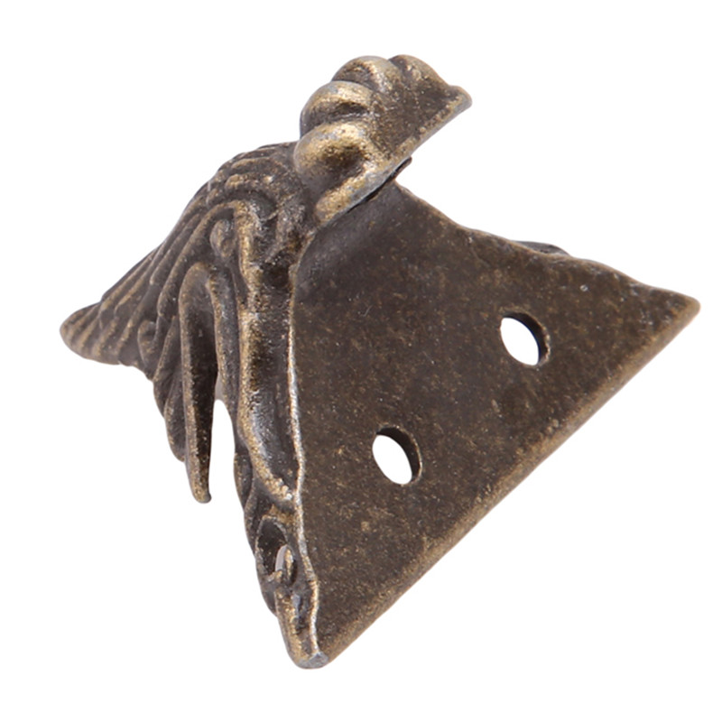4 Stk/set Antieke Hoekbeschermer Messing Sieraden Kist Houten Kist Decoratieve Voeten Been Metalen Hoek Beschermer Hardware Beugel