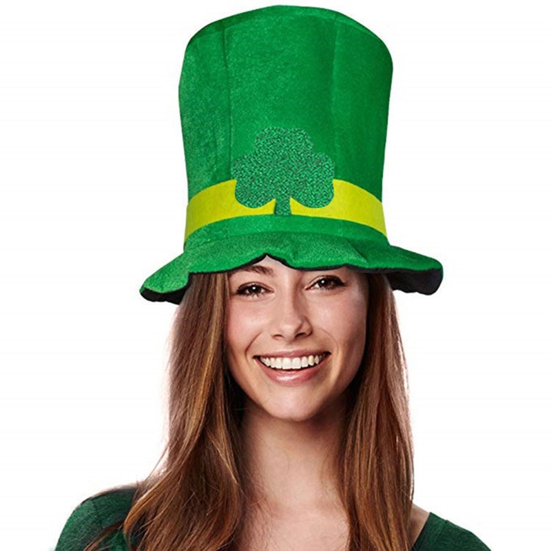 Sombrero de Stovepipe Unisex, gorra de trébol irlandés, sombrero de Leprechaun verde, sombrero irlandés para Saint Accesorios para disfraz del día de Patricio