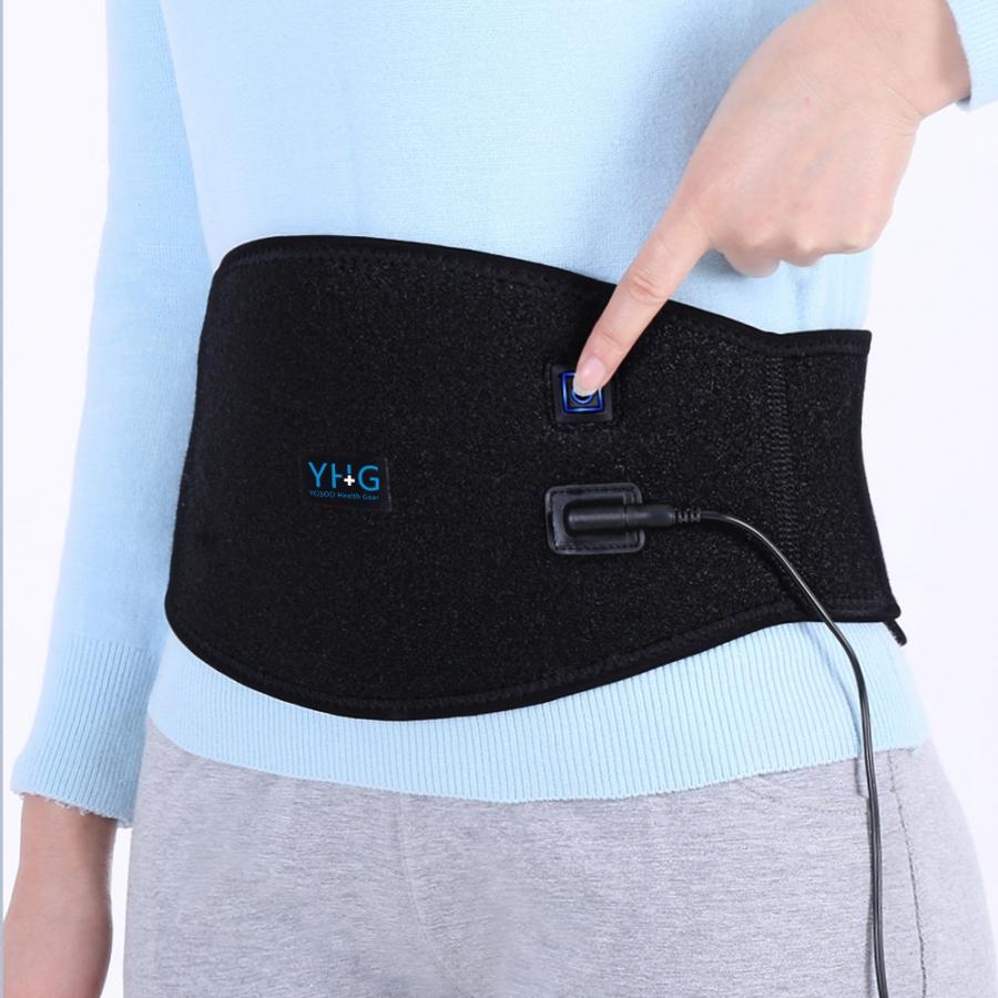 YHG USB Charging Electric Heating Therapy Abdomen Waist Support Belt Wrap Orthopedic Brace Back Heating Pad Pain Relief Band