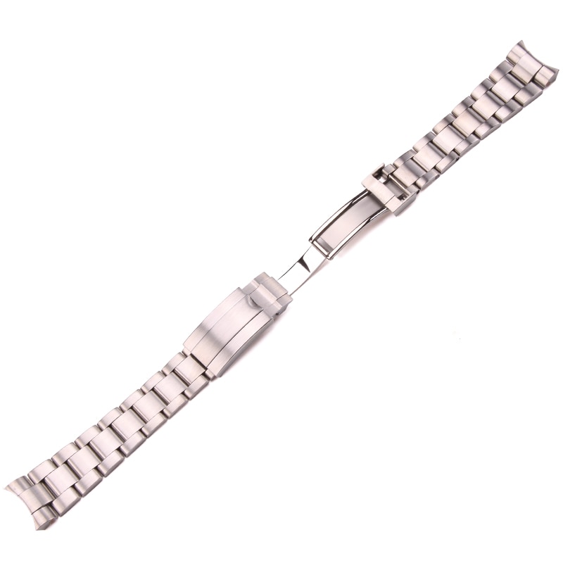 20mm 316L acier inoxydable bracelets de montre Bracelet argent brossé métal incurvé fin remplacement lien déploiement fermoir Bracelet de montre