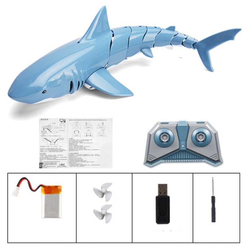 Haai Afstandsbediening Speelgoed, 2.4G Afstandsbediening Gesimuleerde Shark Boot, onderwater Afstandsbediening Elektrische Racing Boot Speelgoed Zwembad Gxmb