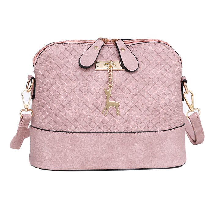 Women Messenger Bags Mini Bag With Deer Toy Shell Shape Bag Women Shoulder Bags handbag: light pink