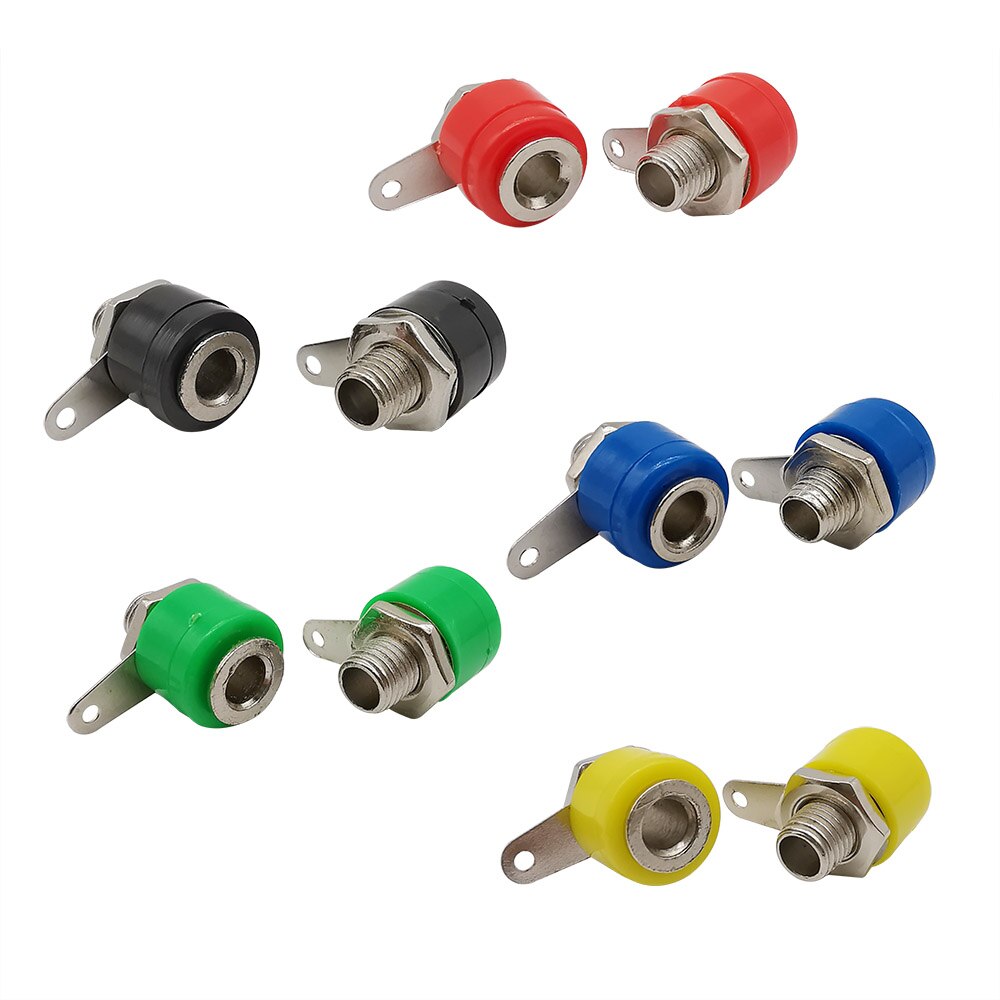 20 piezas conector hembra con conector Banana de 4mm, terminales de Panel de altavoz, adaptador de enchufe Banana en 5 colores