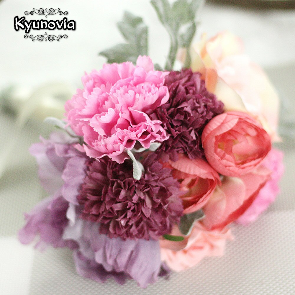 Kyunovia bröllopstillbehör siden vilda blommor bukett för bröllop enfärgad brudbukett bröllopsbukett  d45