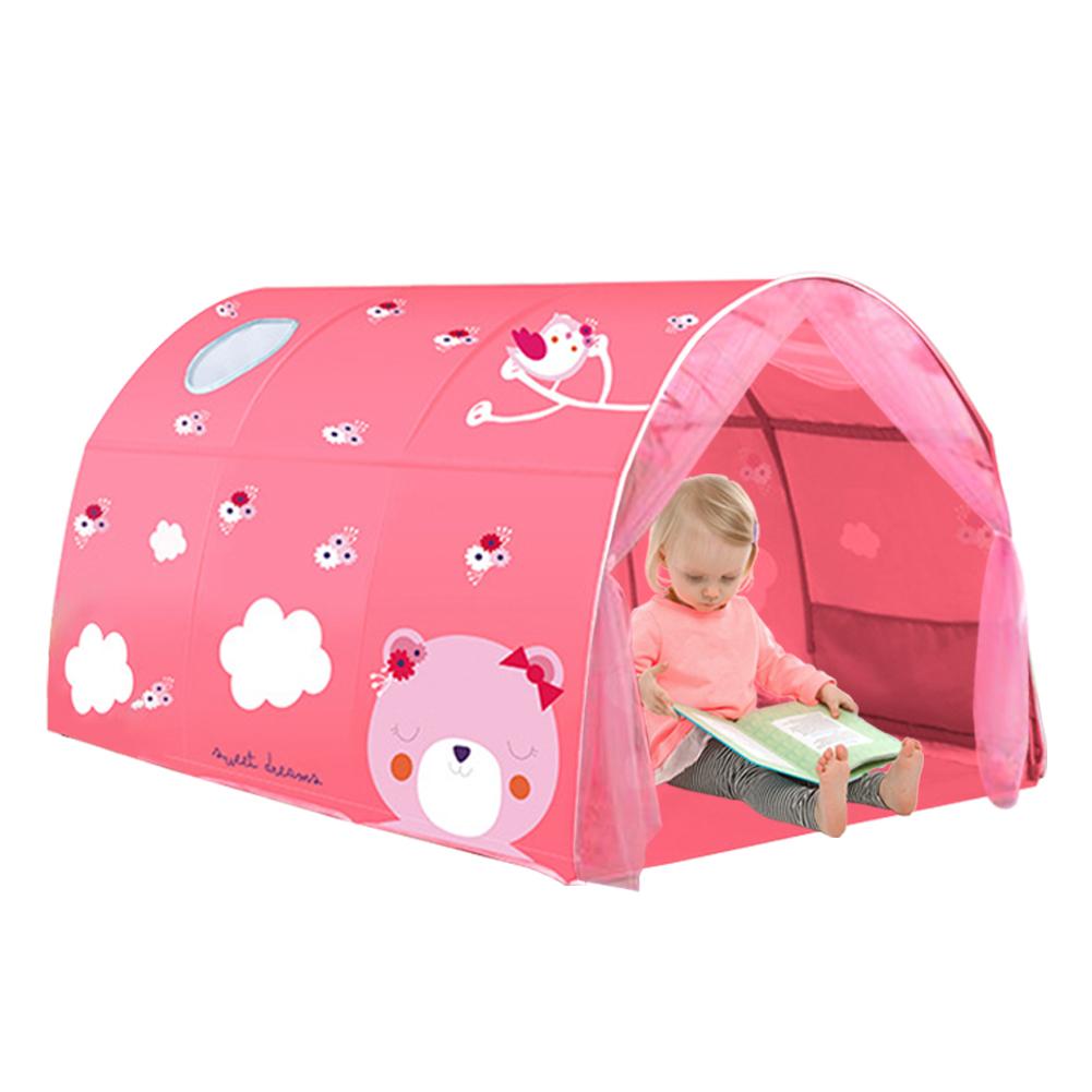 Bed Luifel Droom Kinderen Spelen Tenten Playhouse Privacy Ruimte Jongens Meisjes Peuters Up Draagbare Frame Gordijnen Bed Tent: Roze