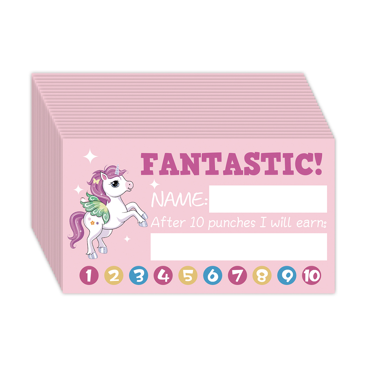 50 Uds. Tarjetas perforadas de incentivo de recompensa para niños de dibujos animados de 3,54x1,97 pulgadas para niños, estudiantes, profesores motivados, enseñanza de pequeñas empresas: Verde