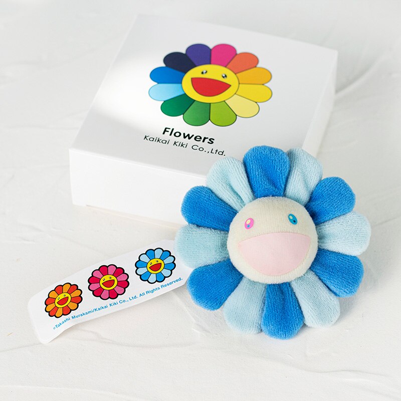 Broche de girasol japonés para Bebé y Niño, flor de arcoíris de peluche, estera de suelo juego, asiento, decoración colorida: blue drak blue