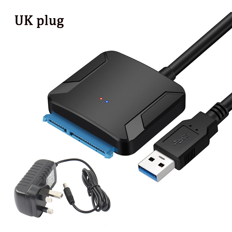 USB 3.0 naar SATA Adapter Kabel voor 3.5/2.5 Inch SSD HDD SATA III Harde Schijf Schijf Ondersteuning UASP Compatibel met USB 1.1/2.0/3.0: Zilver