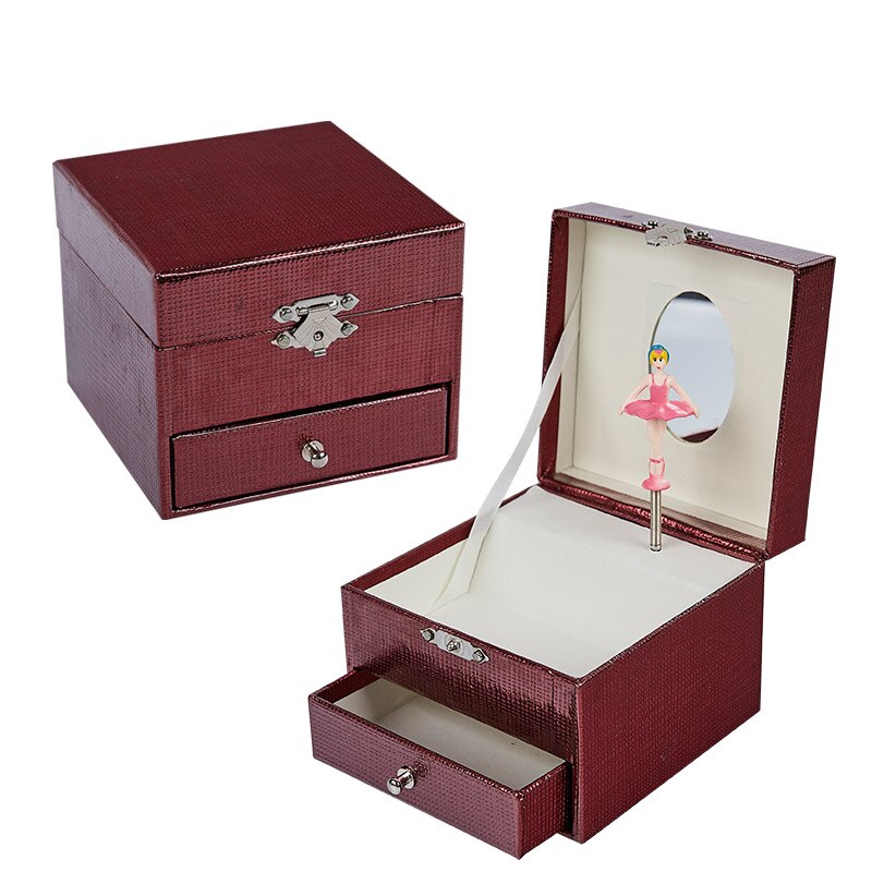 Boîte à musique en papier bleue, boîte à bijoux faite à la main carrée, boîte d'emballage, produit, proposition créative, d'anniversaire ou de noël: Red