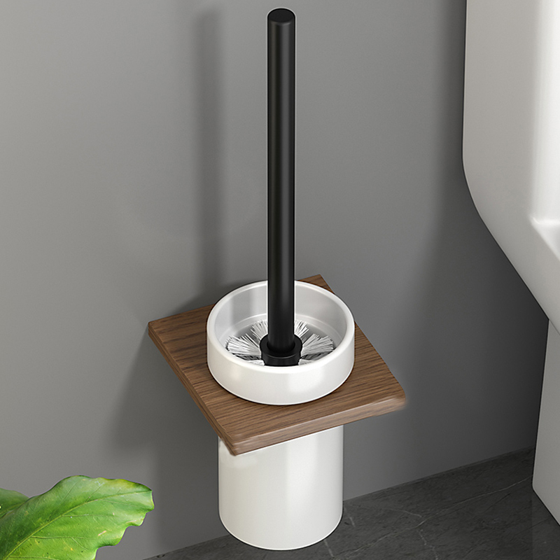 Estante de accesorios para el baño, accesorios de baño de madera negra, toallero montado en la pared, toallero, escobilla de baño, ganchos para toallas, soporte de papel: green