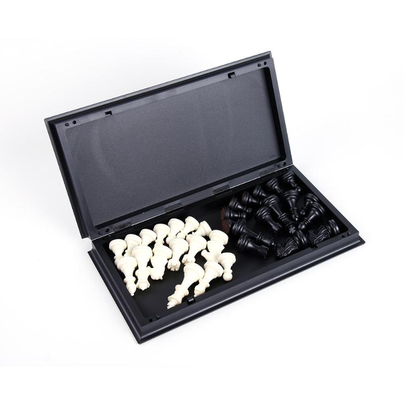 Jeu d'échecs pliant magnétique jeu d'échiquier Portable jeu d'échecs noir blanc
