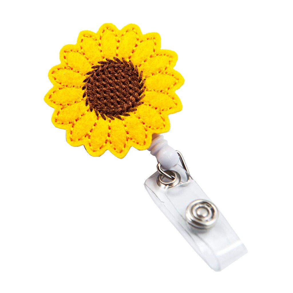 Heyah 2 Pack Sunflower Badge Reel Holder, Retractable