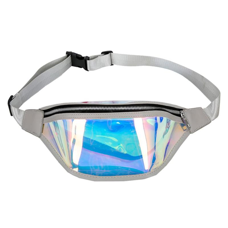 PVC Olografico del Pacchetto di fanny laser Marsupi Delle Donne di Spalla della Chiusura Lampo Borse Breve Viaggio Messaggeri Borsa Petto