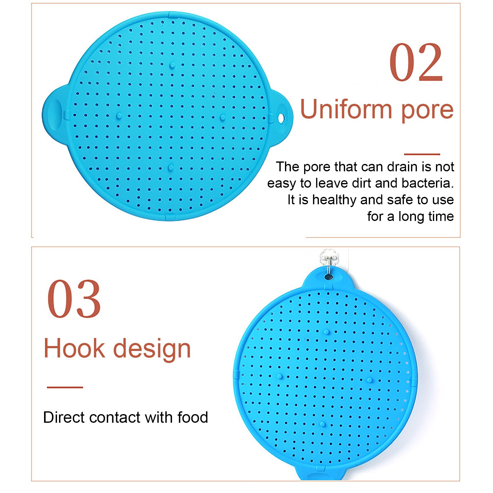 Utensilios de cocina multifunción, protector de salpicaduras de silicona, tapa de sartén, tapón de derrame, colador de pantalla