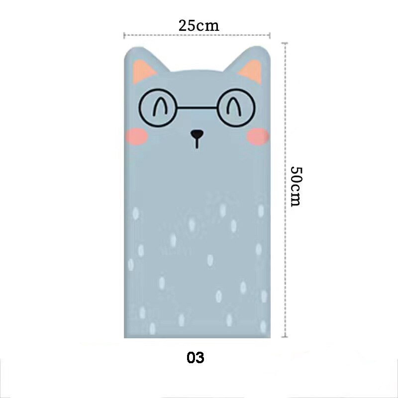 Cat Self-Adhesive Bed Headboards Anti-Collision Tatami Kids Bedroom Decor Stickers Tete De Lit Cabecero Decoration Aesthetic: 03