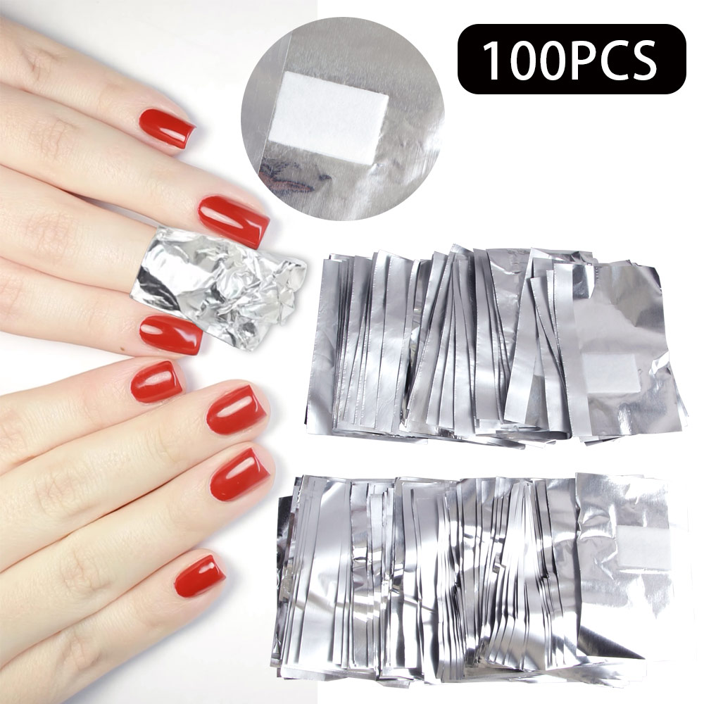 50/100Pcs Aluminium Foil Remover Wraps Nail Art Losweken Acryl Gel Polish Remover Eenvoudige Reiniging Nail Uv gel Make Nails Gereedschap