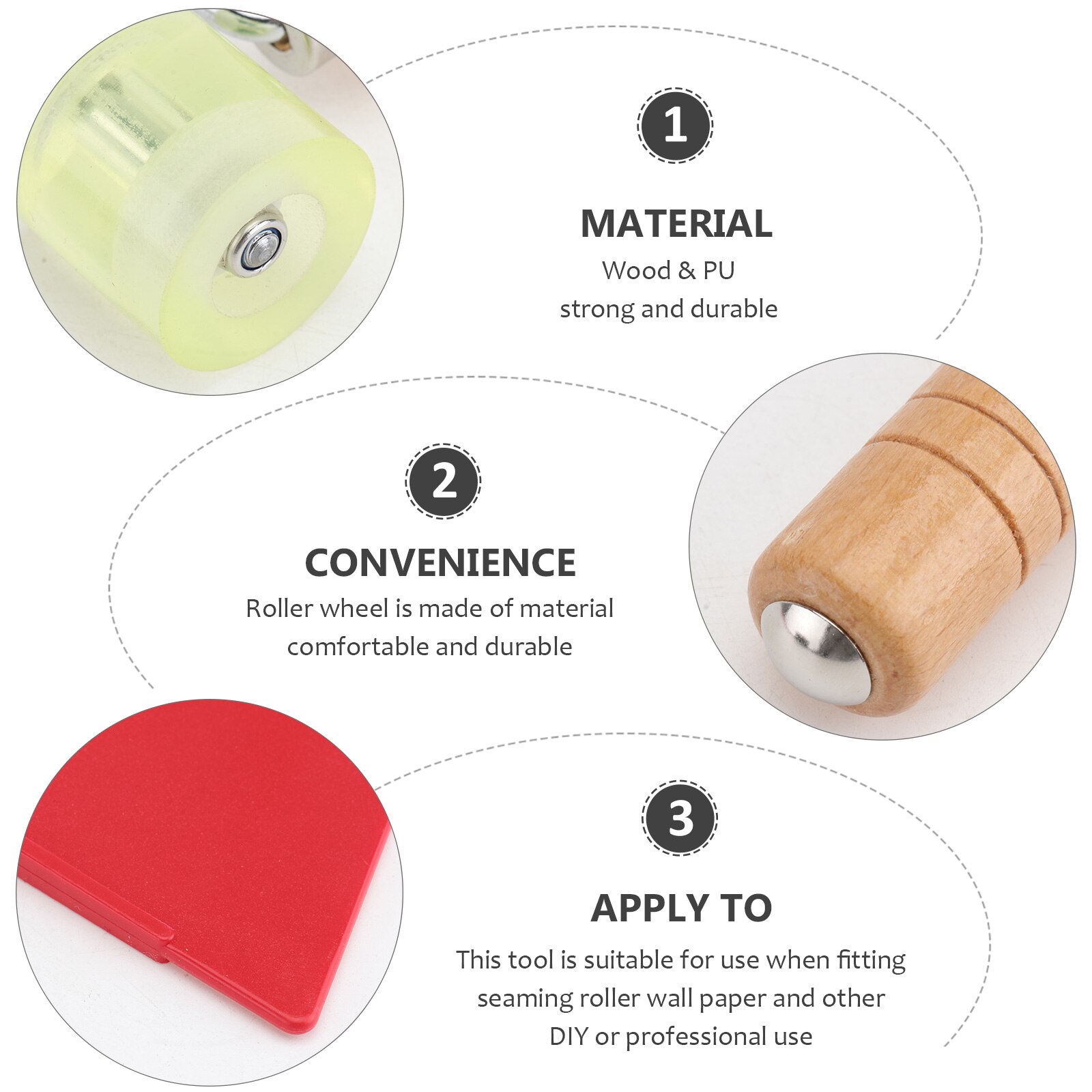 Wallpaper Seam Roller wooden Home Decoration Wall Paper Seamed DIY Tool Wallpaper Construction Tools