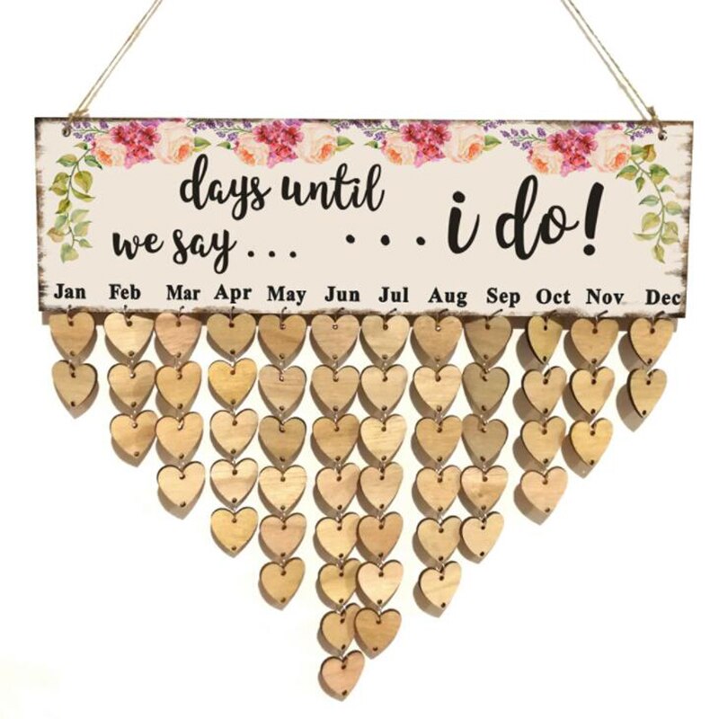 bricolage familles amis tenture murale calendriers décor anniversaire imprimé en bois calendrier maison suspendus décor bois calendrier: C
