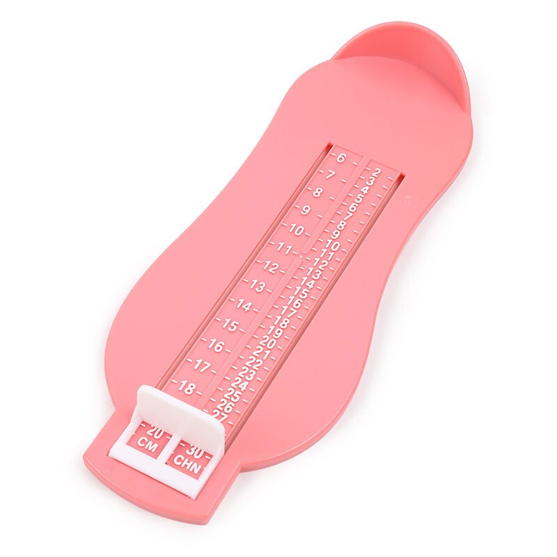 Medidor de medida del pie para niños, regla de medida del tamaño de los zapatos, herramienta, dispositivo de medición de la longitud de los zapatos de bebé, accesorios: Pink