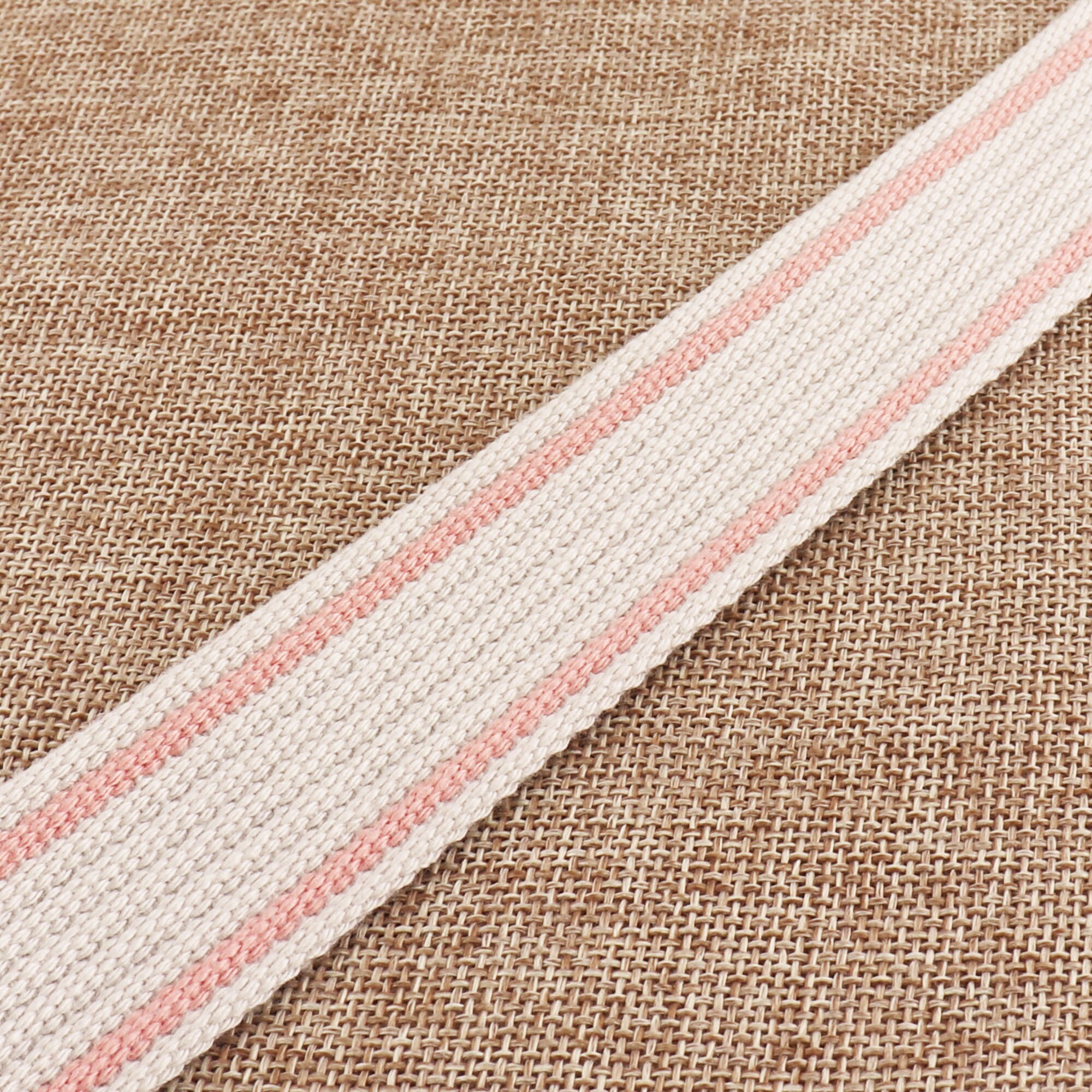 32Mm Singels Witte Roze Gestreepte Singels Nylon Webbing Katoen Webbing Katoen Canvas Portemonnee Bandjes Huisdier Halsbanden Leash 1 1/4"