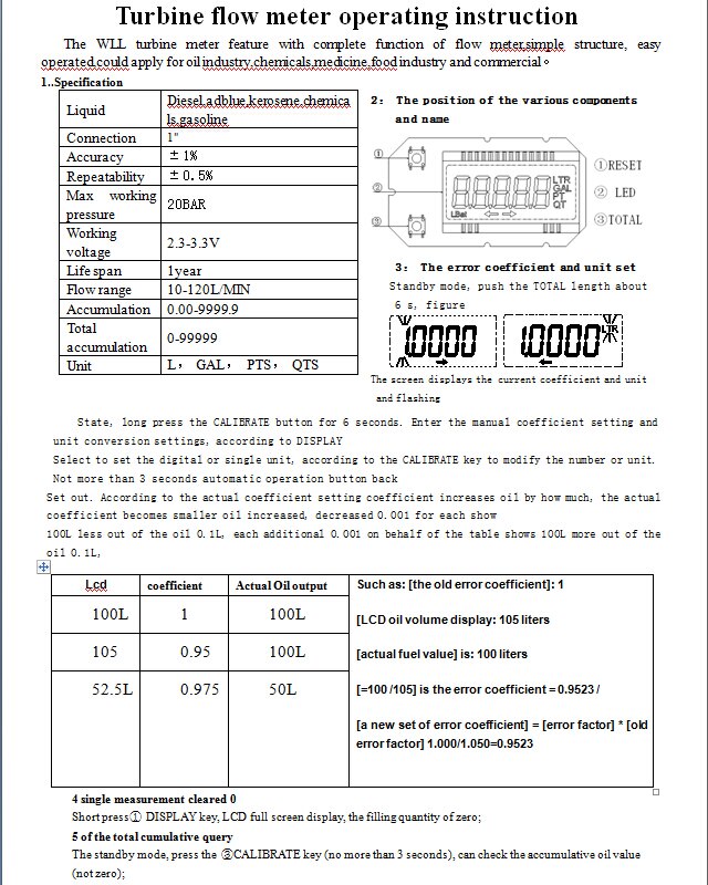 Digital Fuel Meter Sensor Indicator Gauge Diesel Gasoline Methanol Alcohol Caudalimetro Flowmeter Counter 10-120L/Min