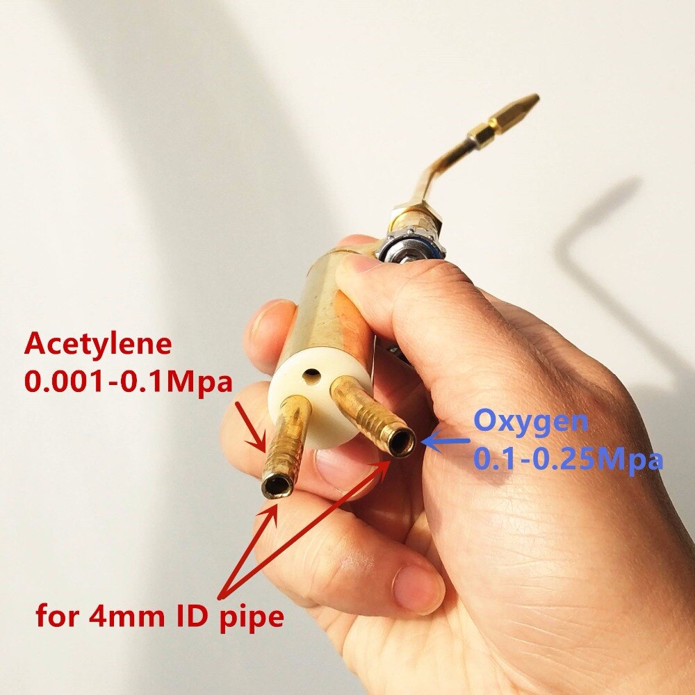 Mini gas svejsebrænder 30cm lange 3 dyser 0.6/0.7/0.8mm til klimaanlæg køleskab juvel lodning