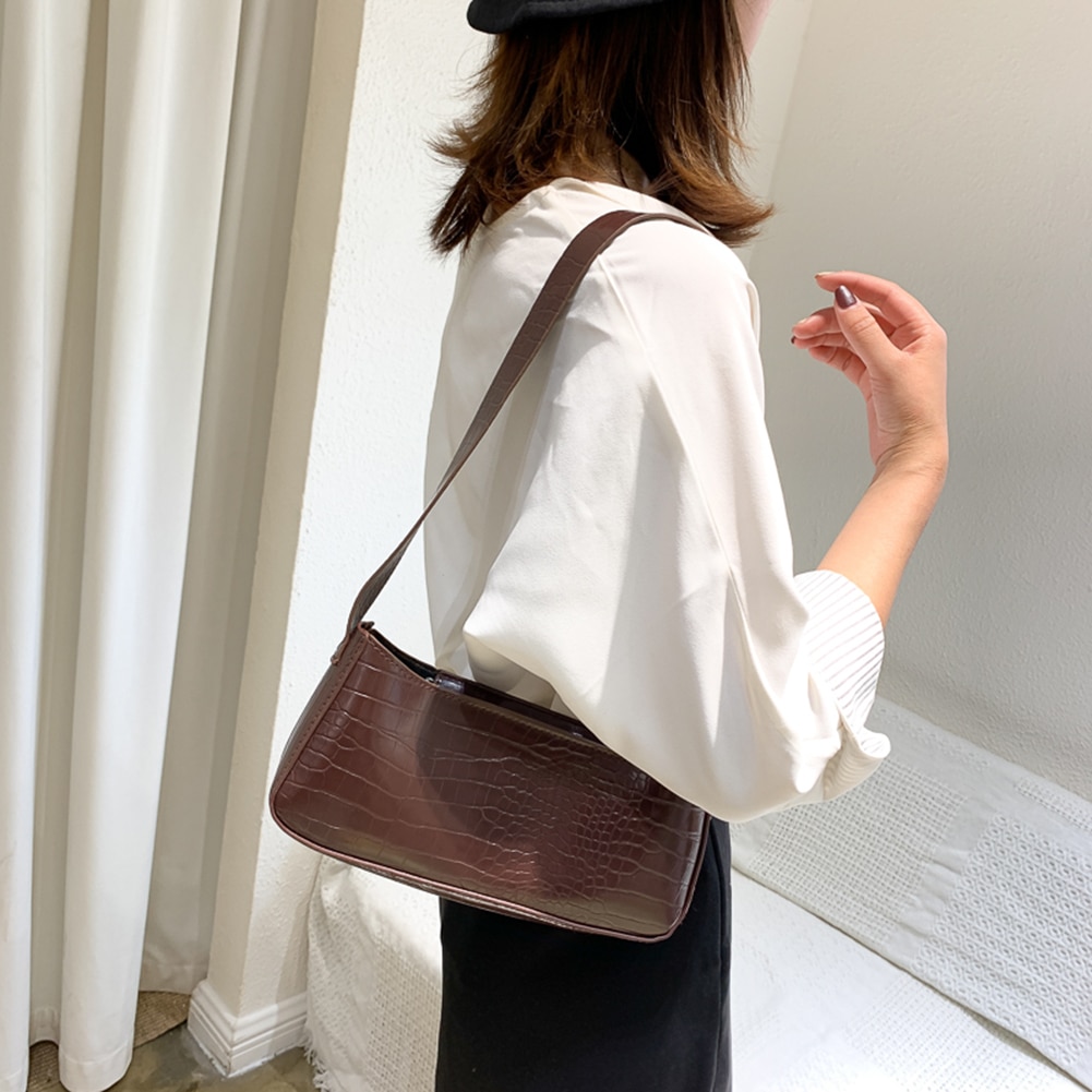 Small Shoulder Bags For Women Retro Alligator Pattern Handbag Female Subaxillary Bags Casual Baguette Bags Blosa Bolsos