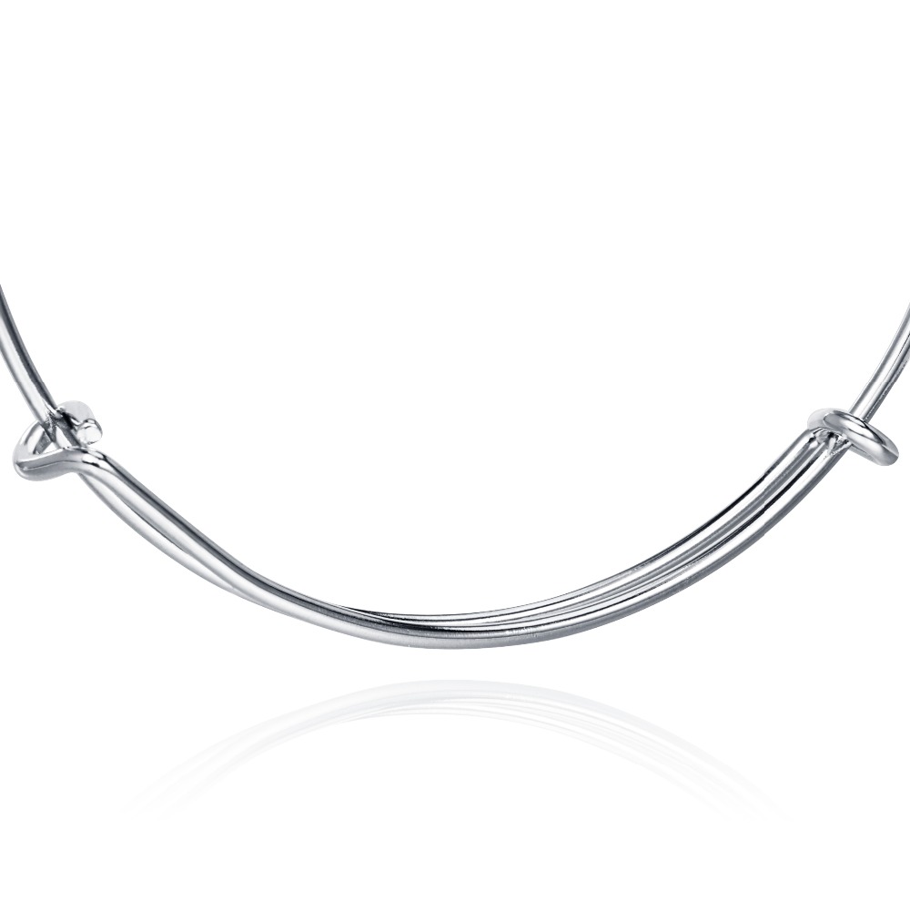 5pcs Multi Size Copper Gold Rhodium Plated Wire Charm Expandable Blank Bracelet Bangles For Women DIY Love Bangle