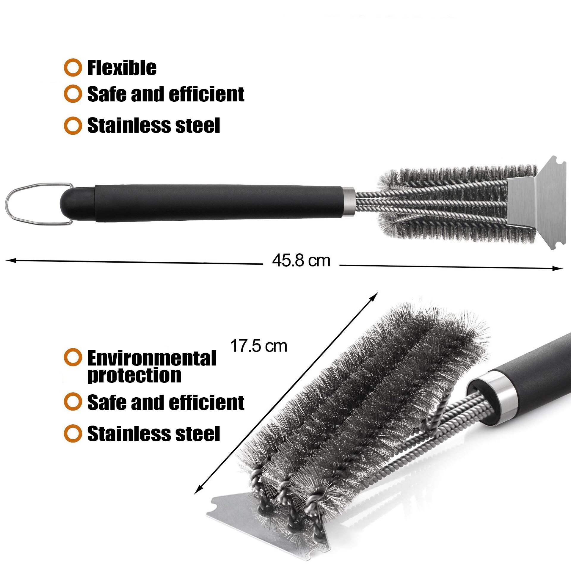 BBQ Cleaner Barbecue Accessories Kitchen Accessories BBQ Grill Barbecue Kit Cleaning Brush Stainless Steel Cooking Tools