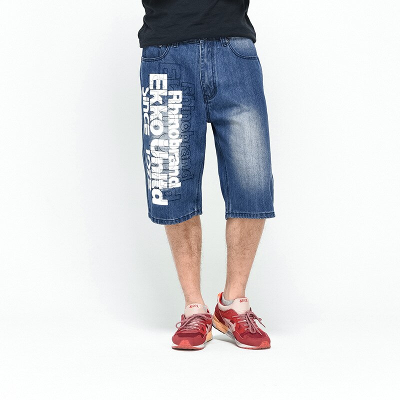 Casual herreshorts jeans mænd sommer store lommer shorts plus size denim herretøj stor størrelse 30-46