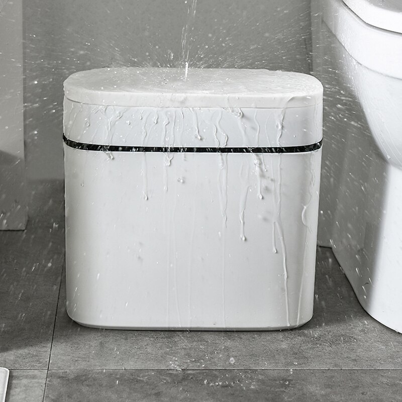 12L Trash Can Rectangle Plastic Push Trash Cans Large-size Garbage Can Household Waste Storage Bins For Kitchen Bathroom Bustbin: 12L no storage box