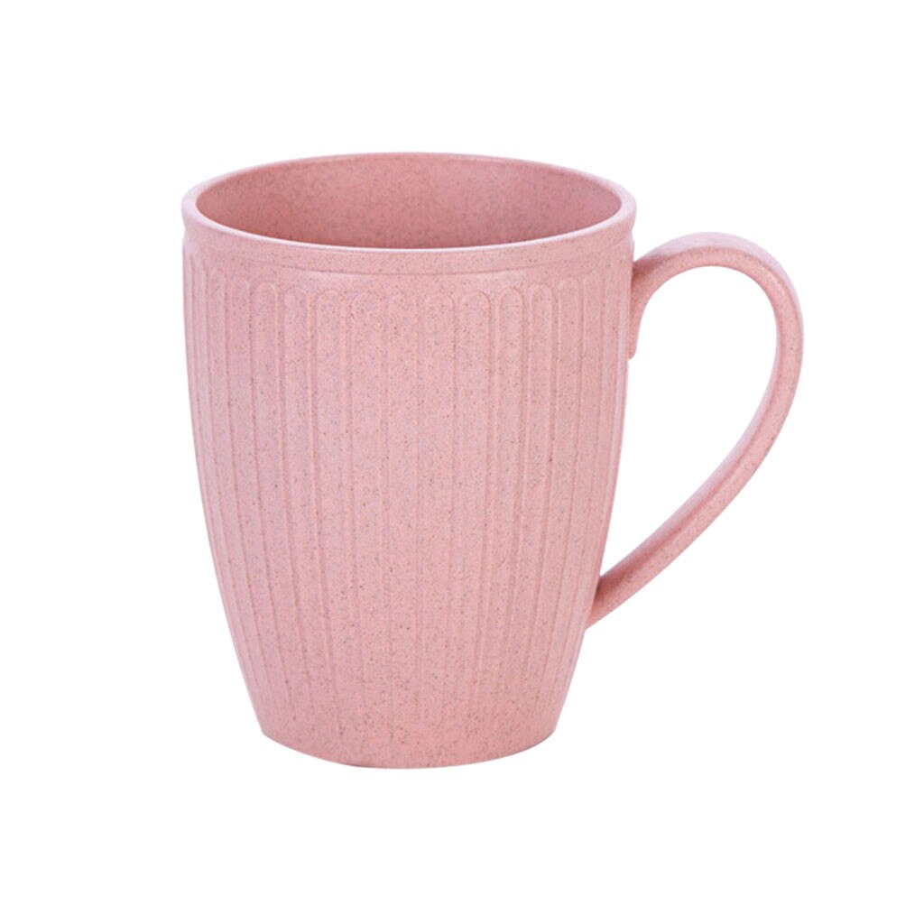Mug Wheat Straw Mate Cup Brush Teeth Cup Bathroom Tumblers Mouthwash Cup Drinking Water Cup Bathroom Accessories: Pink 
