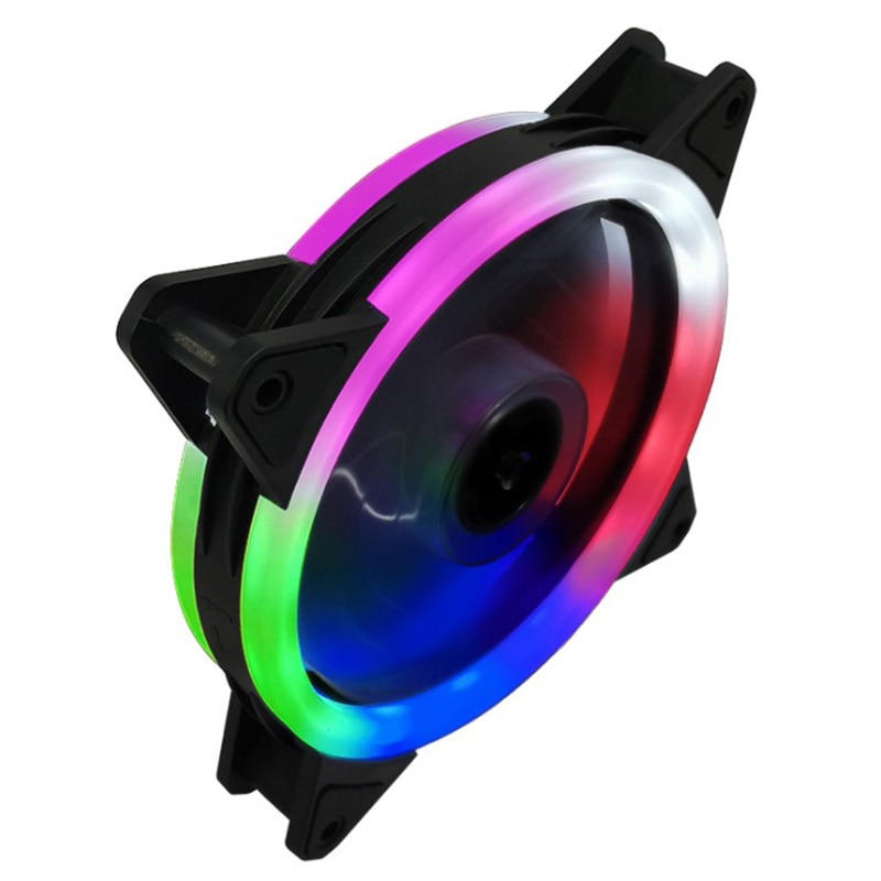 120mm Computer Case Cooling Fan CPU LED Multi-color Heatsink Fan 4 Pin 3 Pin Fluid Bearing LED Computer Cooling Fan