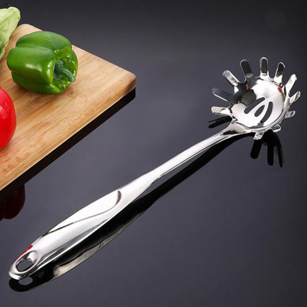 Italian Pasta Server Durable Stainless Steel Pasta Spoon Server with Ergonomic Handle Heat Resistant Kitchen Spaghetti Server