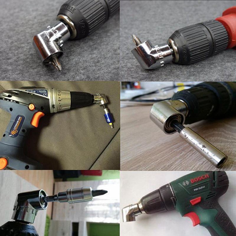 2 Stuks Haakse Boor, 105 Graden Multifunctionele Haakse Driver Met 1/4Inch Hex Bit Socket Schroevendraaier Houder Adapter