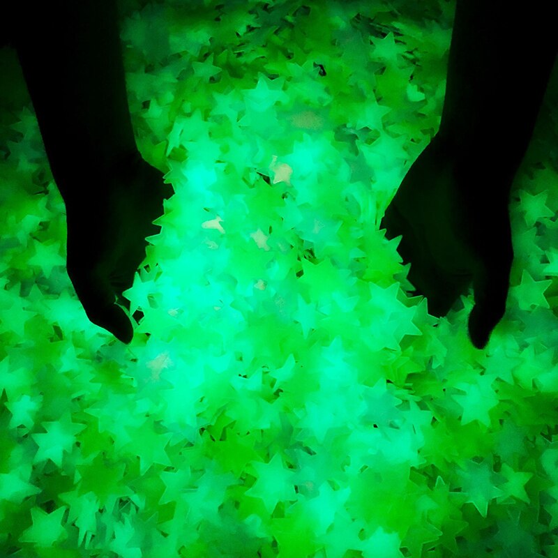 100Pcs 3Cm Lichtgevende Sticker Lichtgevende Ster Sticker Staande Lichtgevende Muursticker Lichtgevende Ster Sticker Tl Sticker