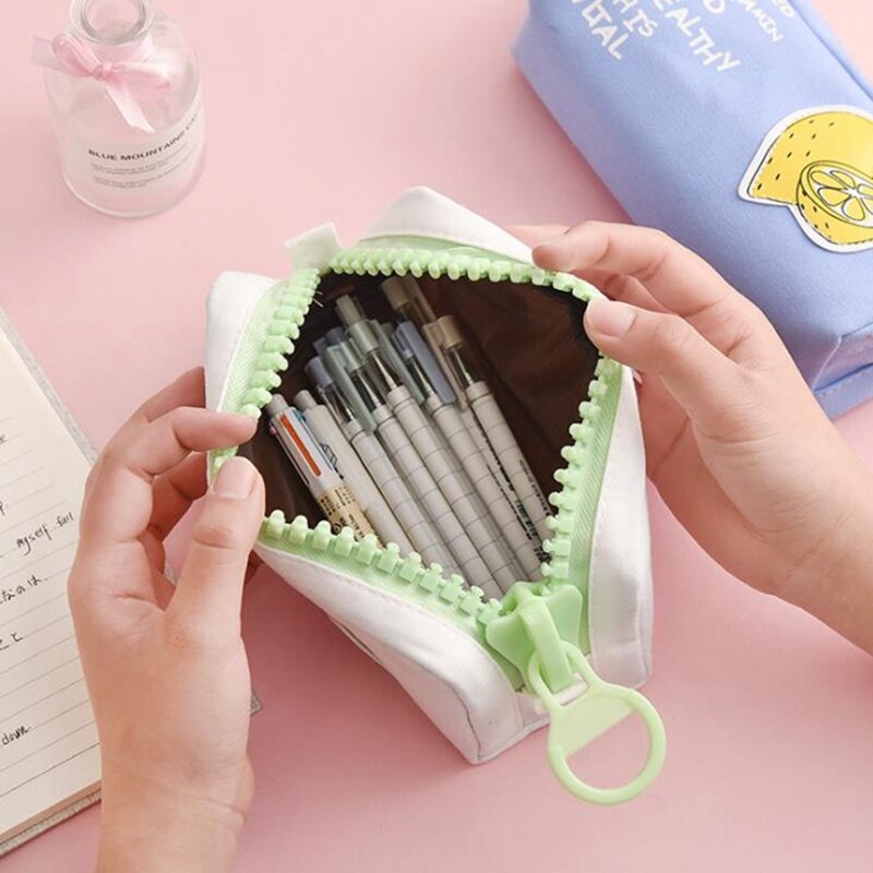 Grote Rits Etui School Etui Voor Meisjes Jongens Canvas Fruit Potlood Tas Leuke Pen Box Schoolbenodigdheden Student briefpapier