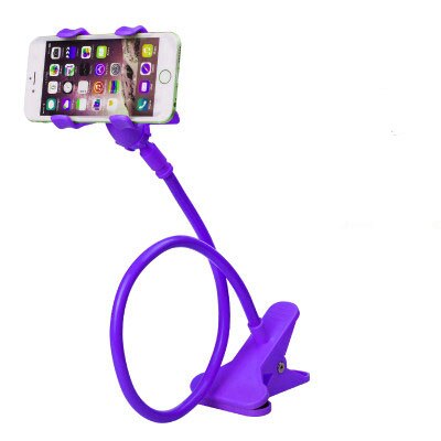 Universel paresseux support de téléphone bureau lit côté coloré Flexible Long bras pince support de téléphone pour iPhone samsung téléphone portable: Purple