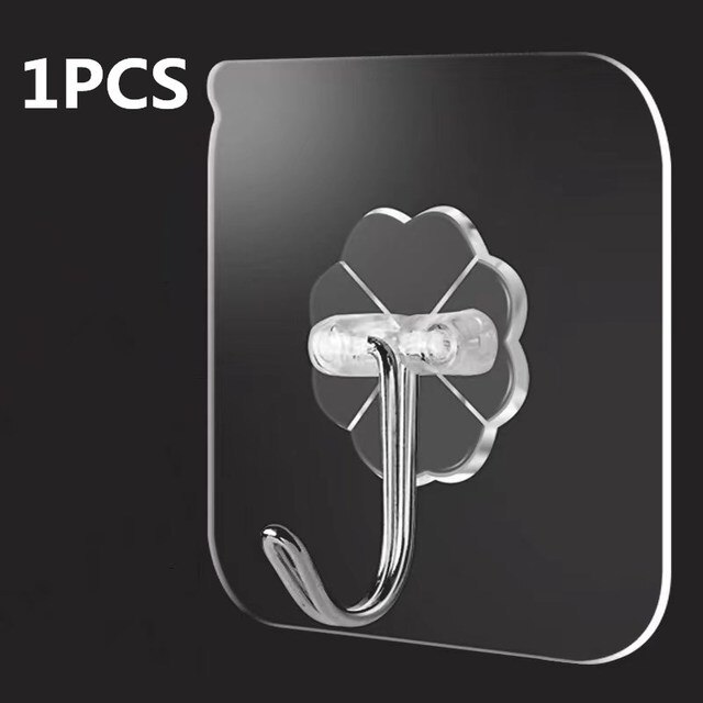 Przezroczyste mocny samoprzylepny drzwi wieszaki na ścianę haki ssania duże obciążenie stojak na kubki przyssawka robić kuchni ręcznik łazienkowy wiszące: 1szt przezroczysty