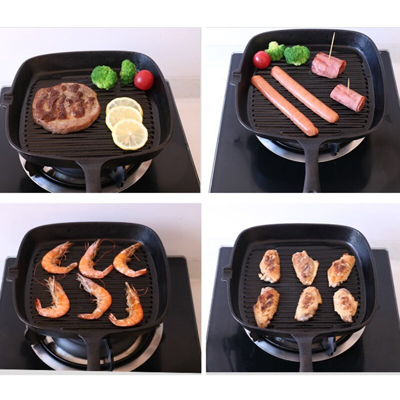 23cm pihvigrilli raidallinen valurautainen paistinpannu tarttumaton keittopannu bbq paistolevy keittiöastiat induktio
