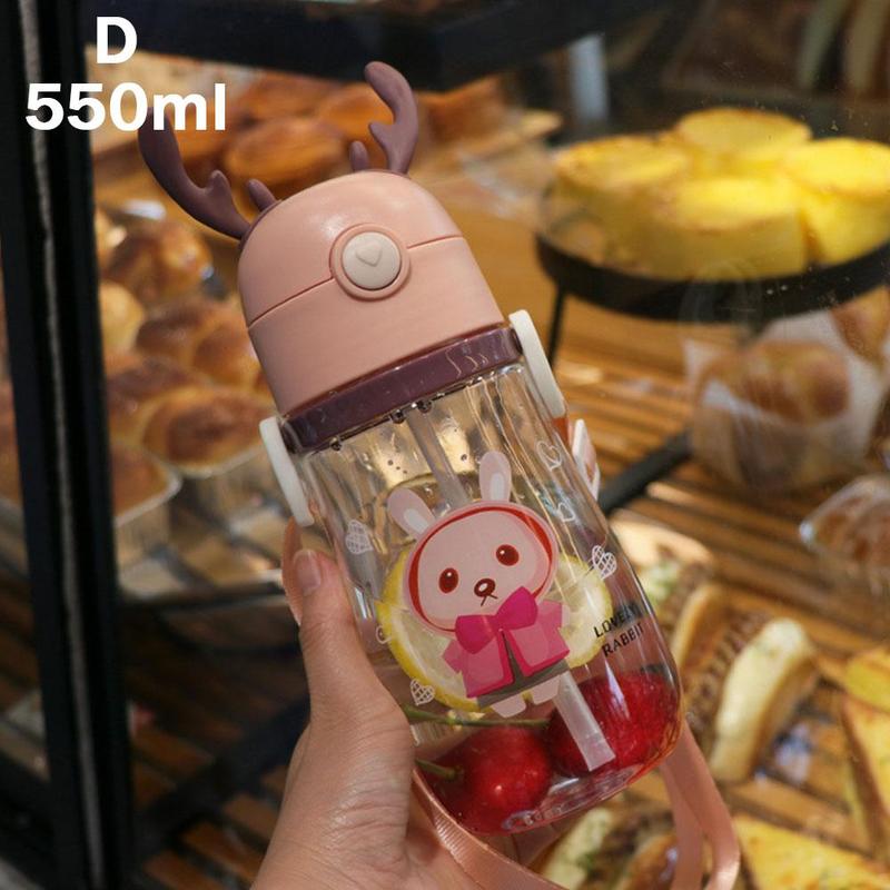 250Ml Kinderen Grappig Whale Water Spray Drinkbeker Cartoon Met Cups Kinderen Flessen Lekvrij Rietjes Drinken Draagbare Fe t5E7: D1