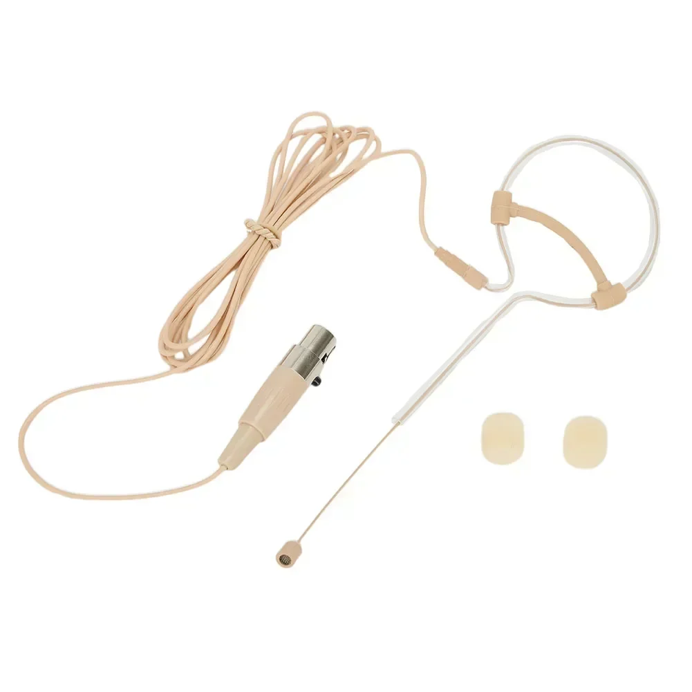 3.5mm Beige Single Earhook Headset Headworn Microphone 3 Pin 4 Pin XLR For Wireless Microphone Headset With Microphone Cover