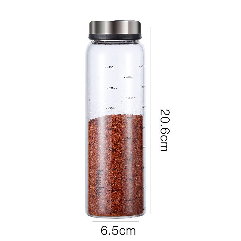 Moisture-proof salt shaker kitchen glass sealed seasoning box seasoning bottle seasoning jar household oil can jam jar