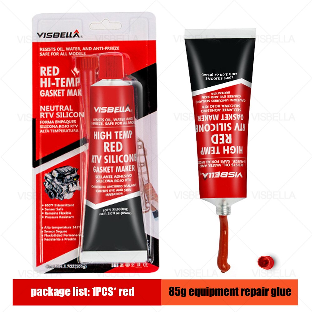 VISBELLA 85g RTV Silikon Industrielle Starken Klebstoff Hohe Temperatur Silizium-dichtstoff Gummi Dichtung Hersteller Elektrische Reparatur Kleber: rot