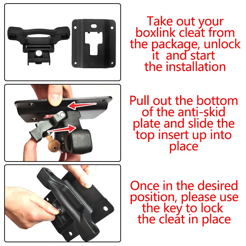 4 Pack Boxlink Tie Down Anchors with Plates Brackets Compatible for F150 F250 F350