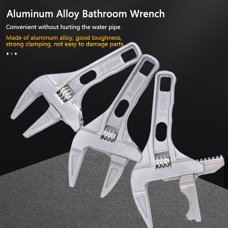 TOOLSAY Bathroom Adjustable Wrench for Tight Spaces Multifunction Spanner for Plumbing Task Pipe Tube Nut Toilet Sink Pool