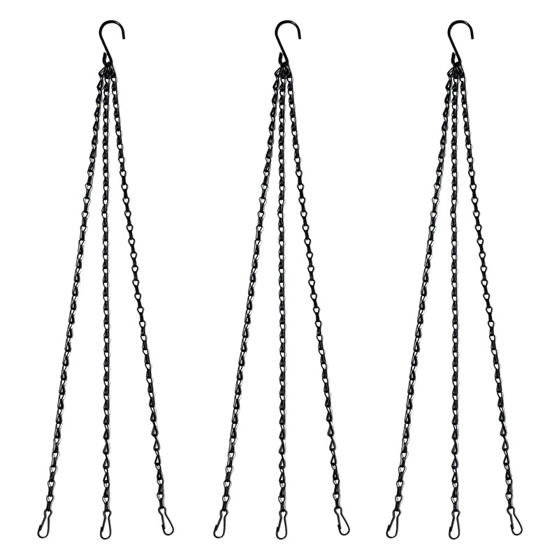 AYHF-6 Pack Hanging Chain, HEAVY DUTY 50cm Hanging Flower Basket Replacement Chain -3 Point Garden Plant Hanger for Outdoor or I